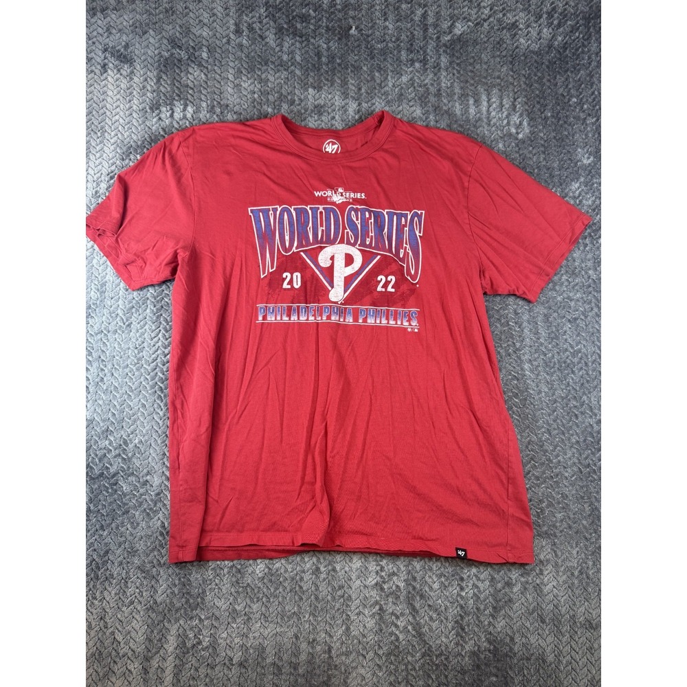 Philadelphia Phillies 2022 World Series T Shirt Mens 2XL Red 47' Cotton Pullover
